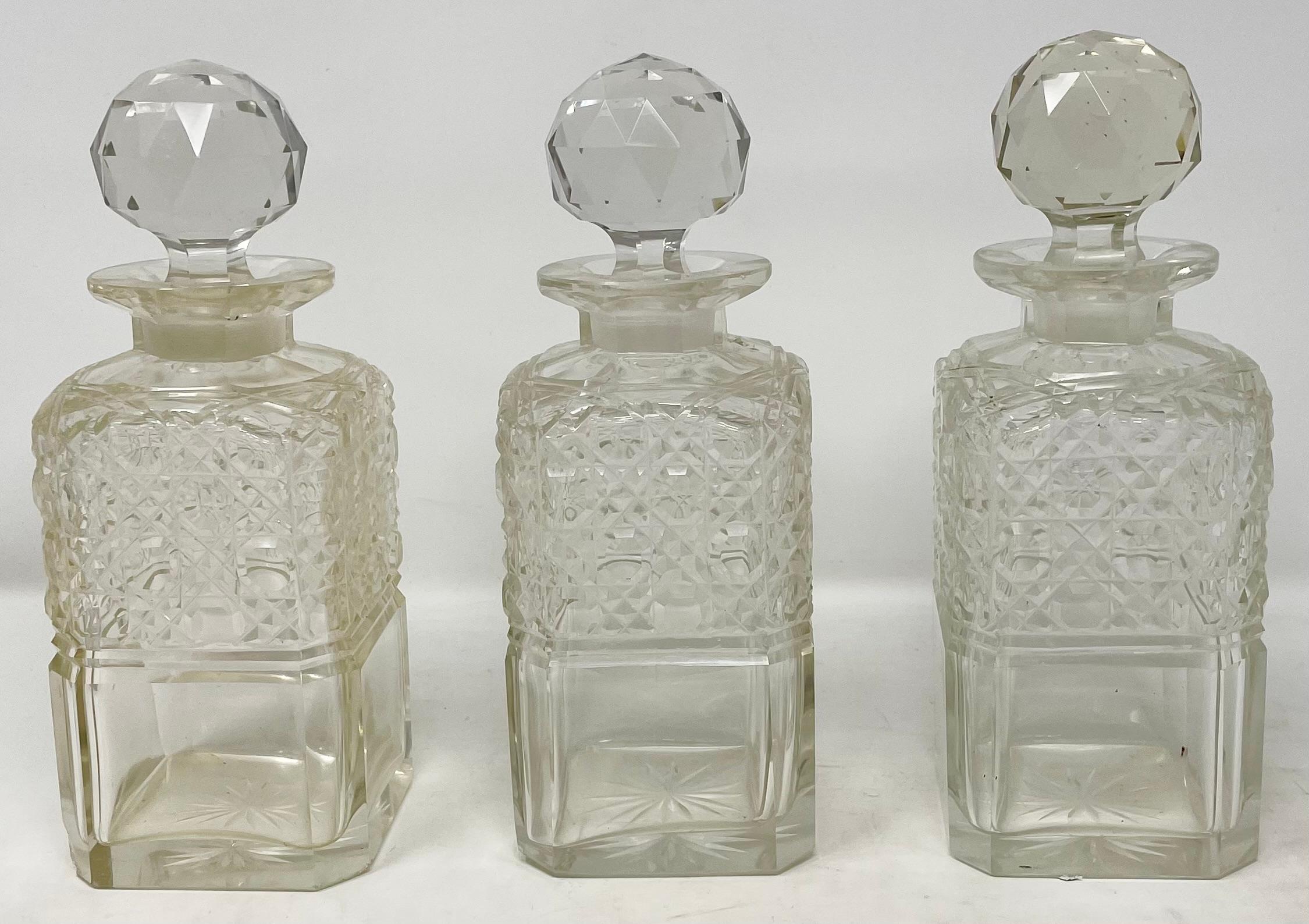 Antique English Silver-Plate, Oak & Cut Crystal Tantalus Games Box, Circa 1890. For Sale 6