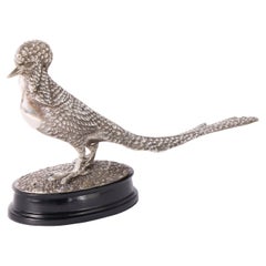 Antique English Silver Plate Pheasant Sculpture