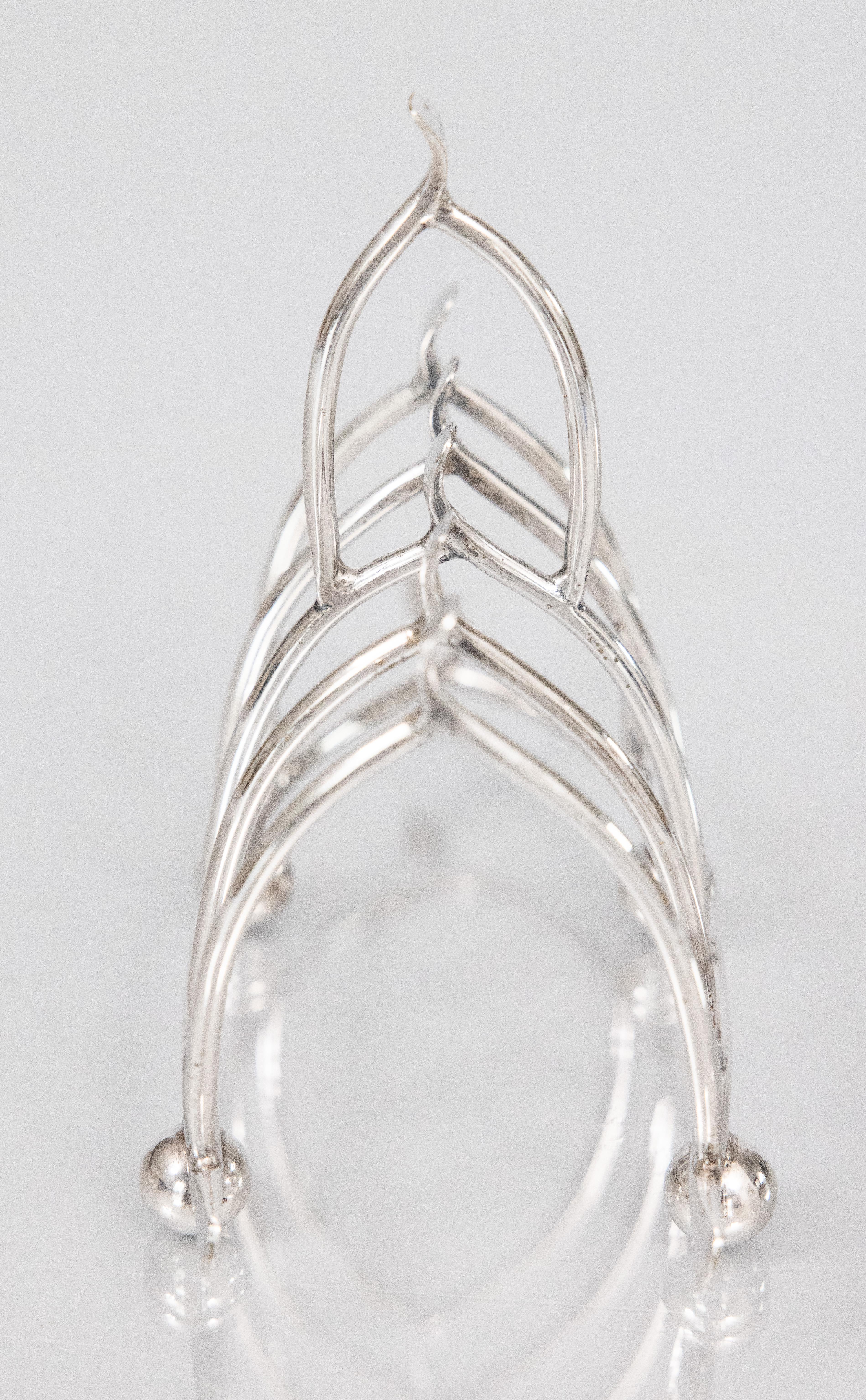 20th Century Antique English Silver Plate Wishbone Toast Rack