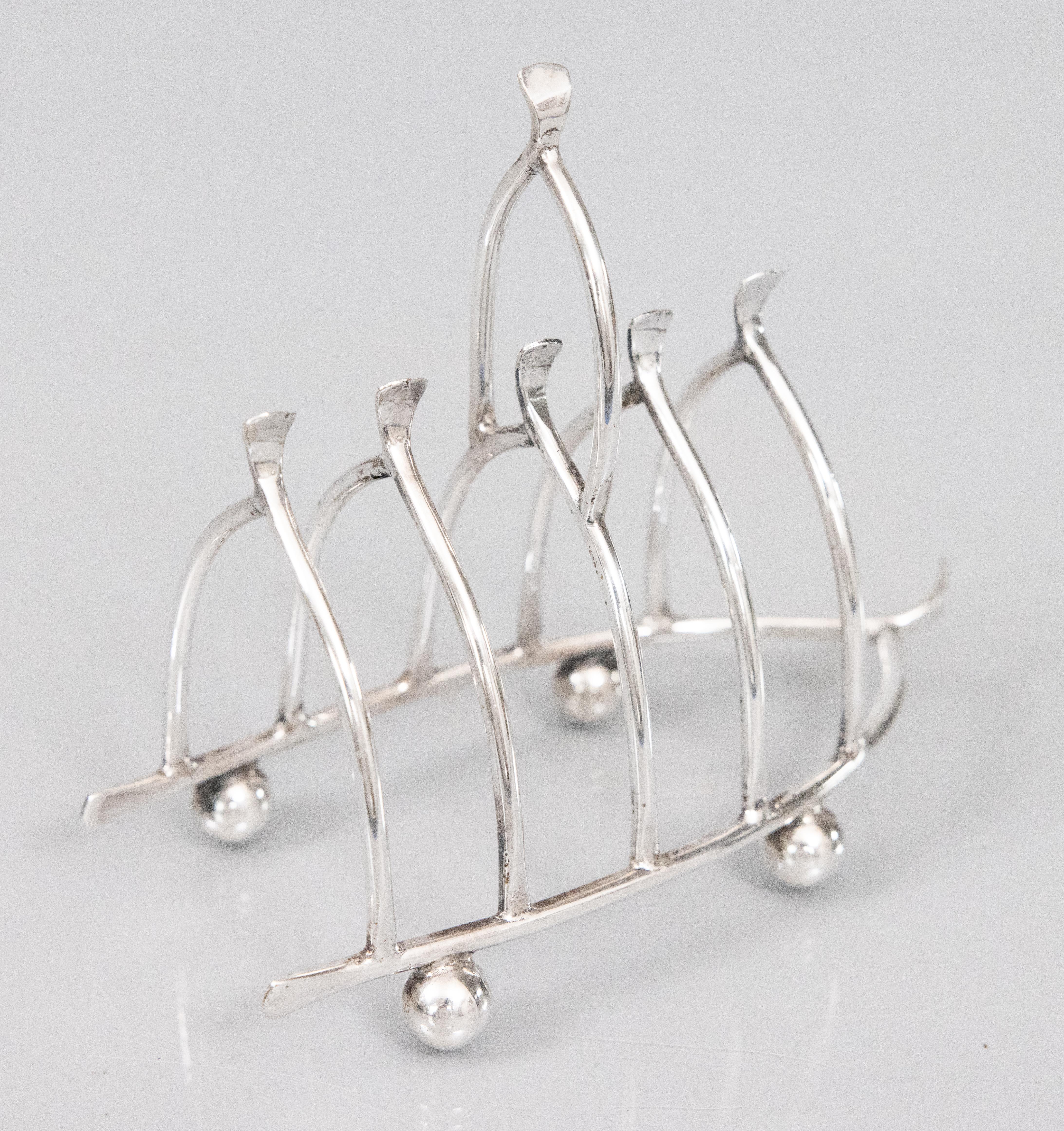 Antique English Silver Plate Wishbone Toast Rack 1