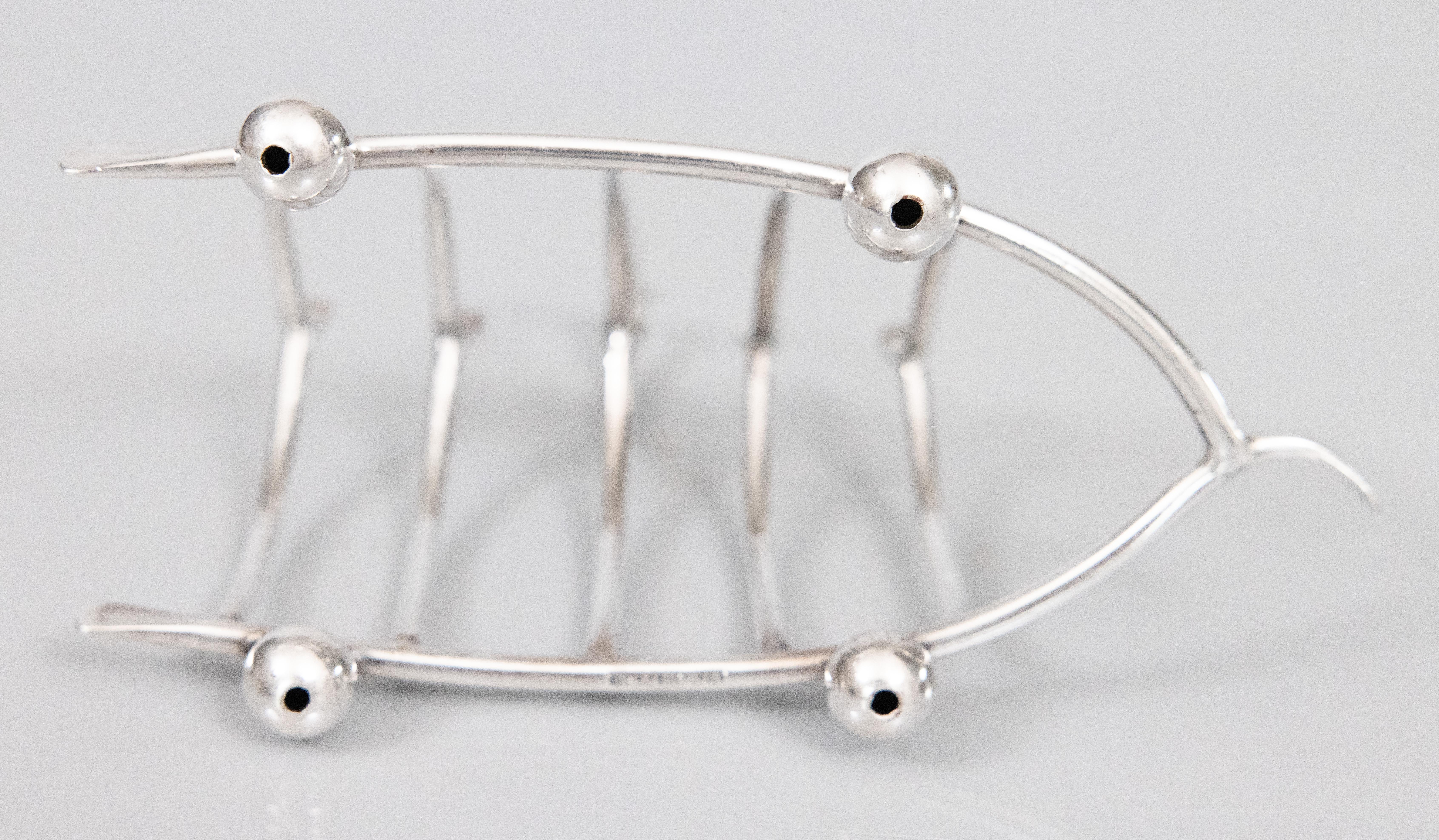 Antique English Silver Plate Wishbone Toast Rack 2