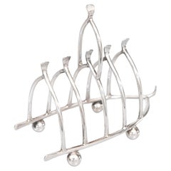Antique English Silver Plate Wishbone Toast Rack