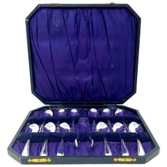 Antique English Silver Plated 12 Piece Coffee Set in Original Box, circa 1900