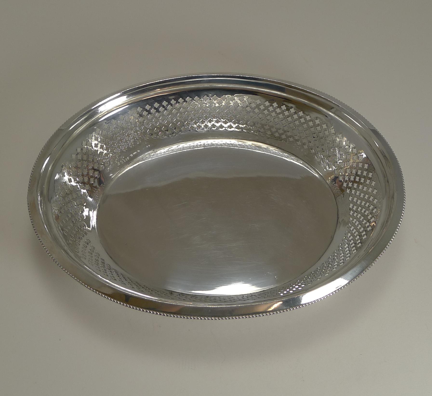 Antique English Silver Plated Bread Basket by Atkin Brothers, Reg. 1873 2