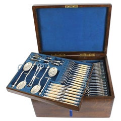 Antique English Silver Plated Cased 155 Piece 24 Setting Cutlery 20th Century