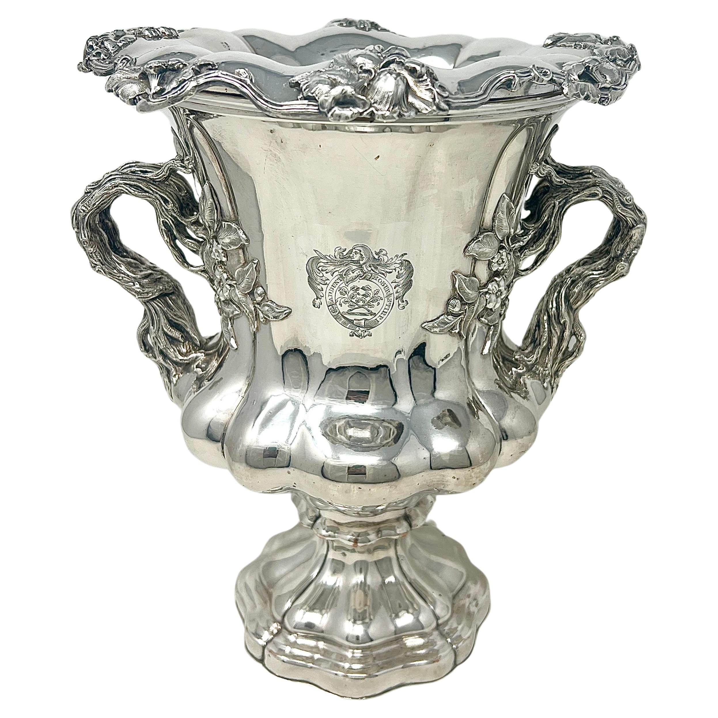 Antique English Silver Plated Champagne Bucket, Circa 1890-1900. For Sale