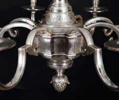 Antique English Silver Plated Chandelier 20th Century