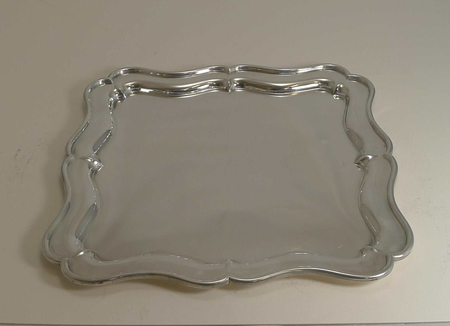 Antique English Silver Plated Cocktail / Drinks Tray by Martin Hall, circa 1900 1