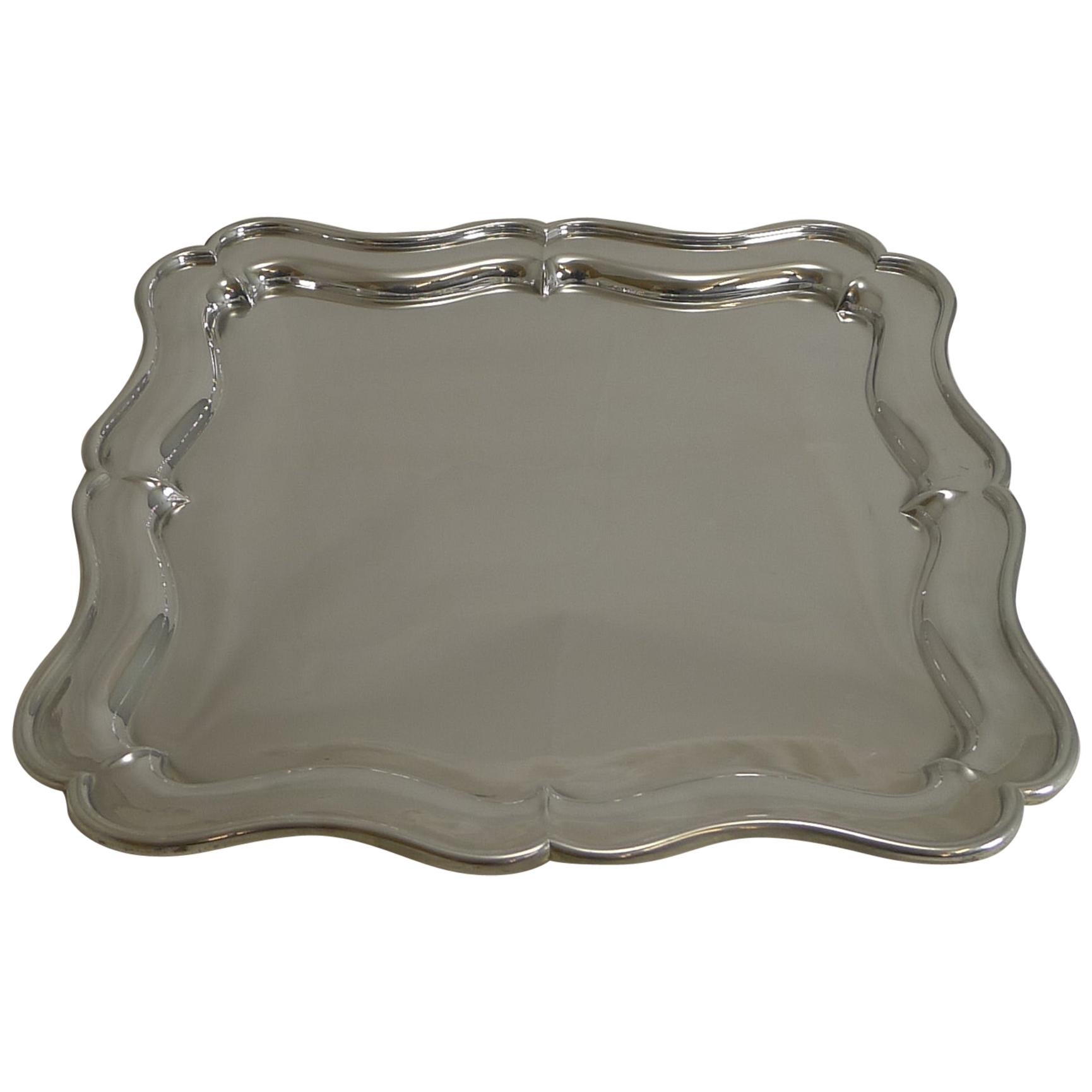 Antique English Silver Plated Cocktail / Drinks Tray by Martin Hall, circa 1900