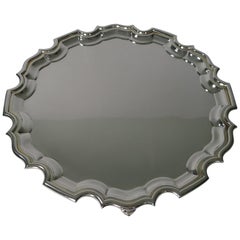 Antique English Silver Plated Cocktail or Drinks Tray / Salver, circa 1910