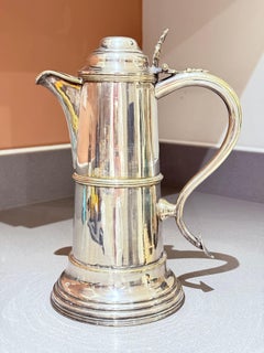 Antique English Silver-Plated Coffee Pot with Hinged Lid, Ornate Hot Water Pot
