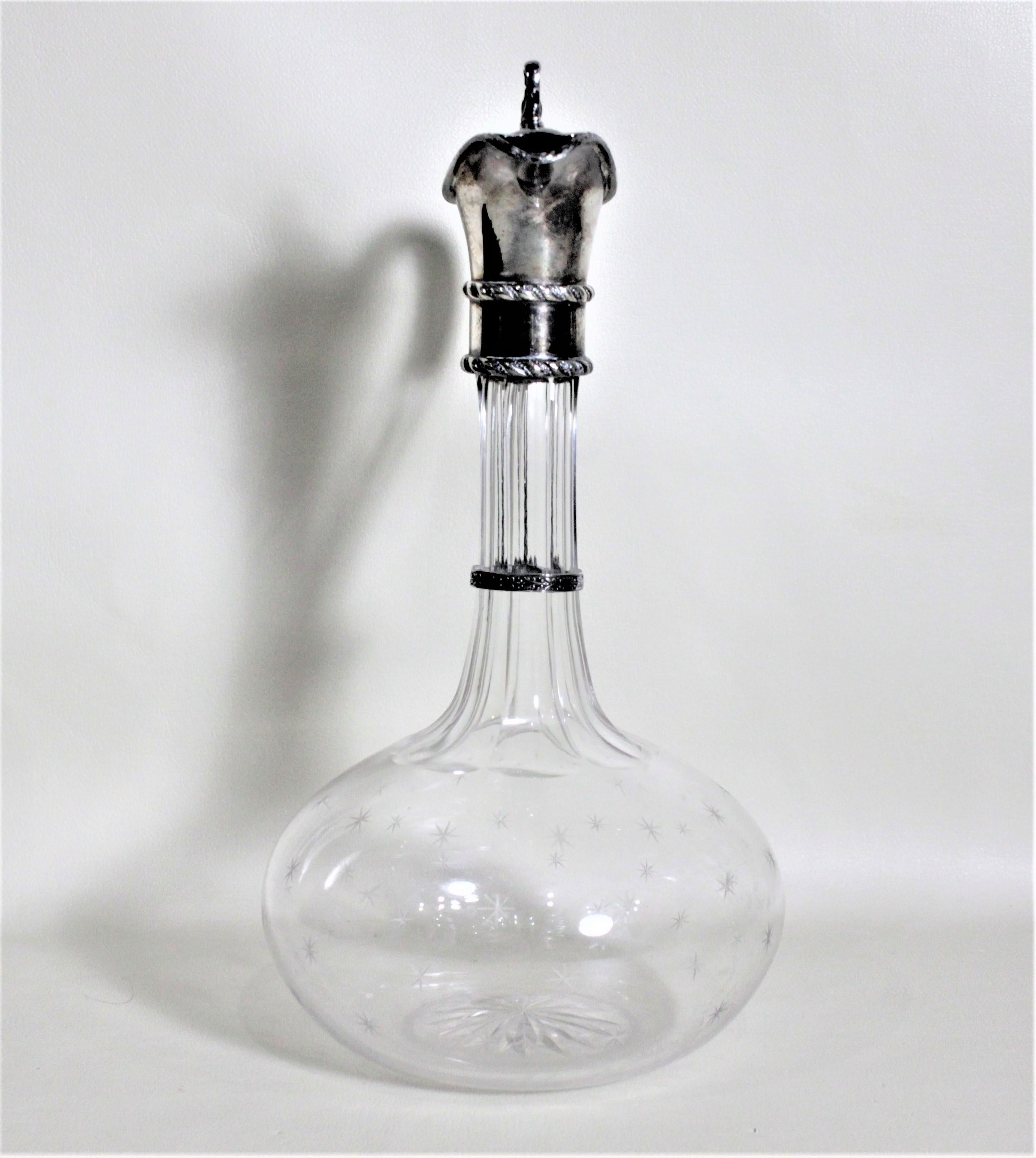 silver and glass decanter