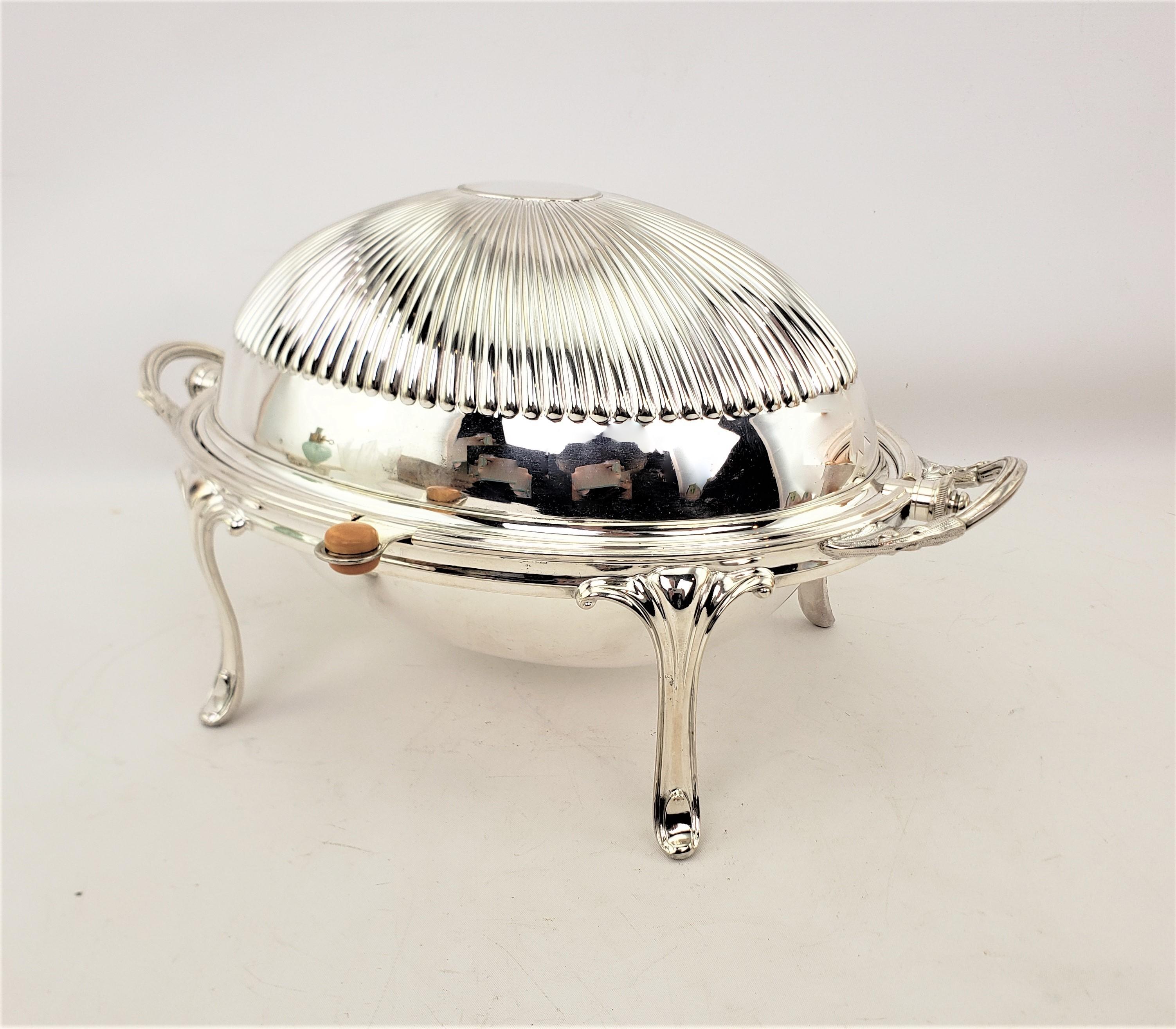 Art Deco Antique English Silver Plated Domed Breakfast Warmer or Server