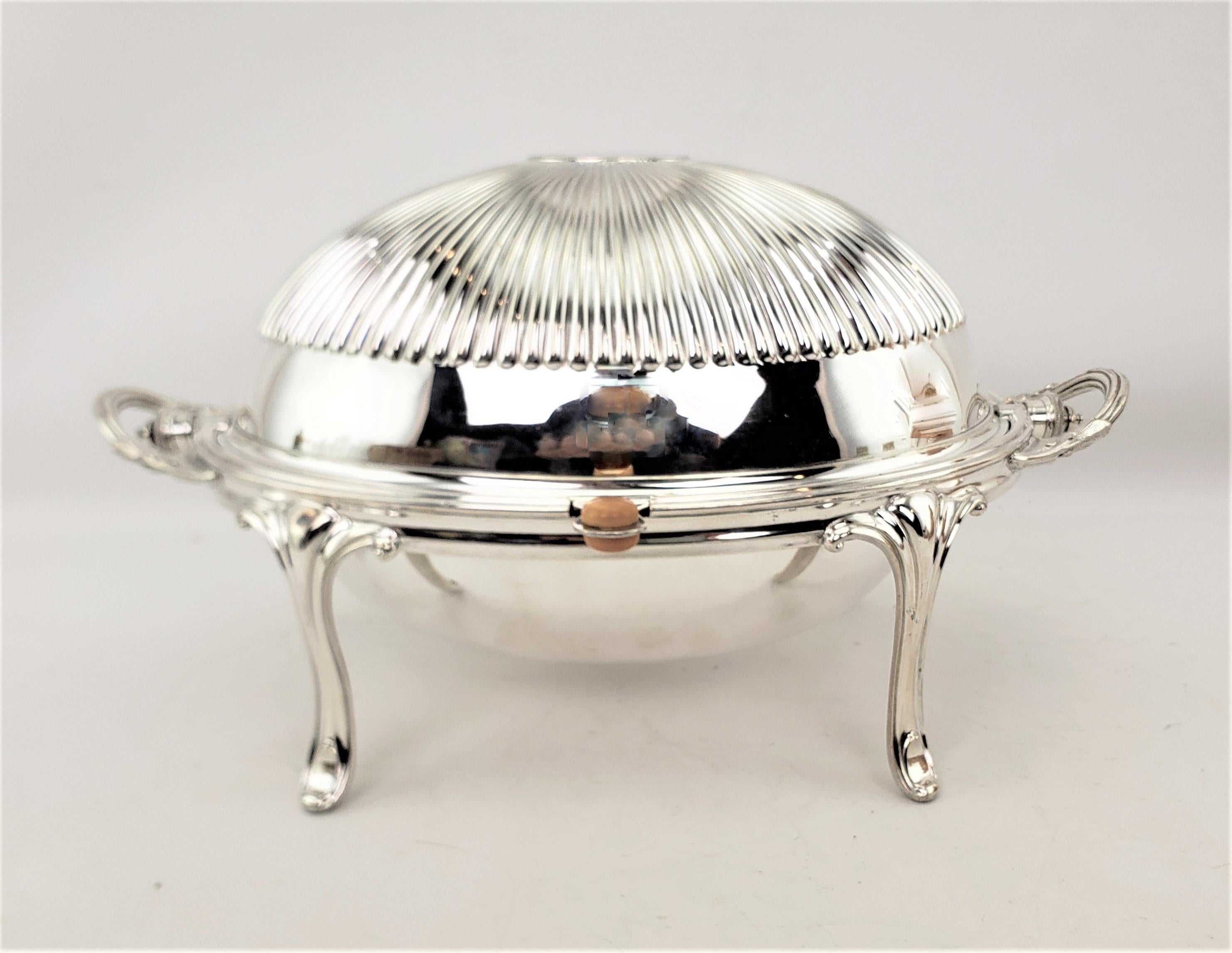 Machine-Made Antique English Silver Plated Domed Breakfast Warmer or Server