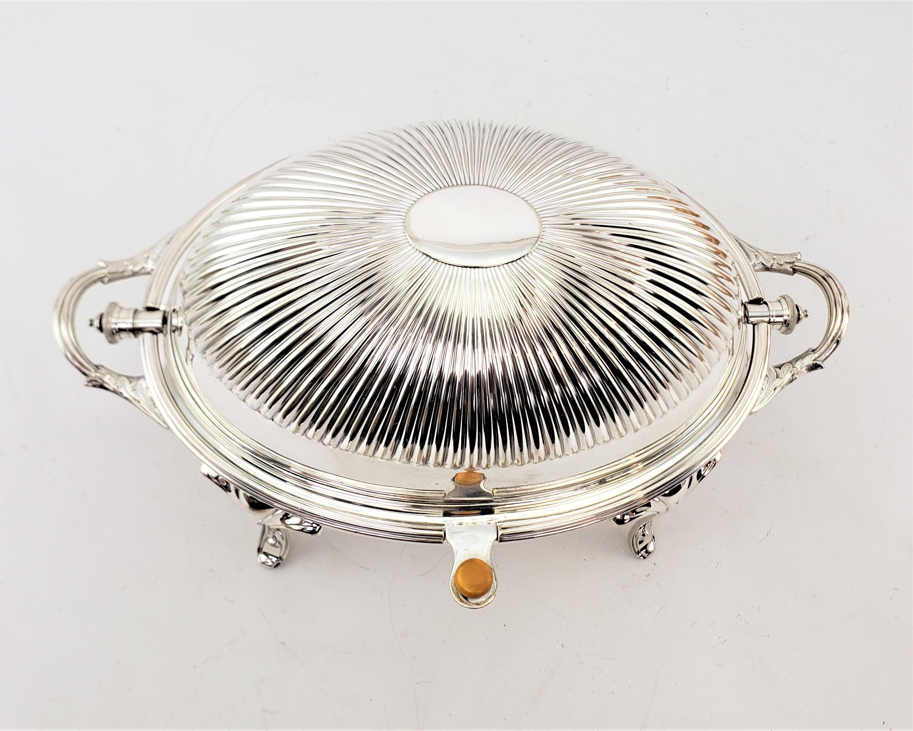 Antique English Silver Plated Domed Breakfast Warmer or Server 2