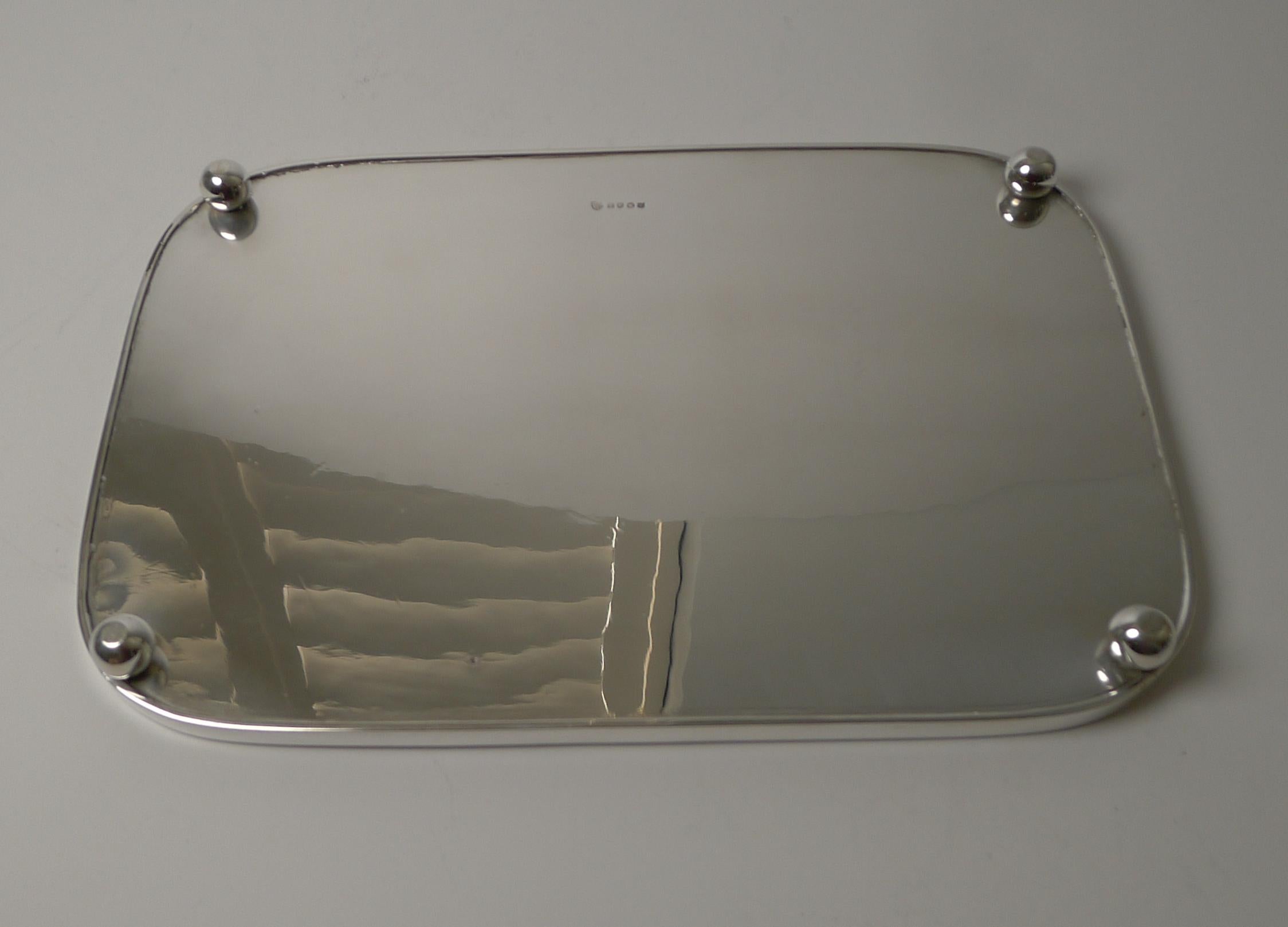 British Antique English Silver Plated Drinks / Cocktail Tray c.1880