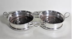 Antique English Silver Plated Dual Wine Bottle Slide or Coaster