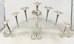 Antique English Silver-Plated Floral Epergne, Circa 1890.