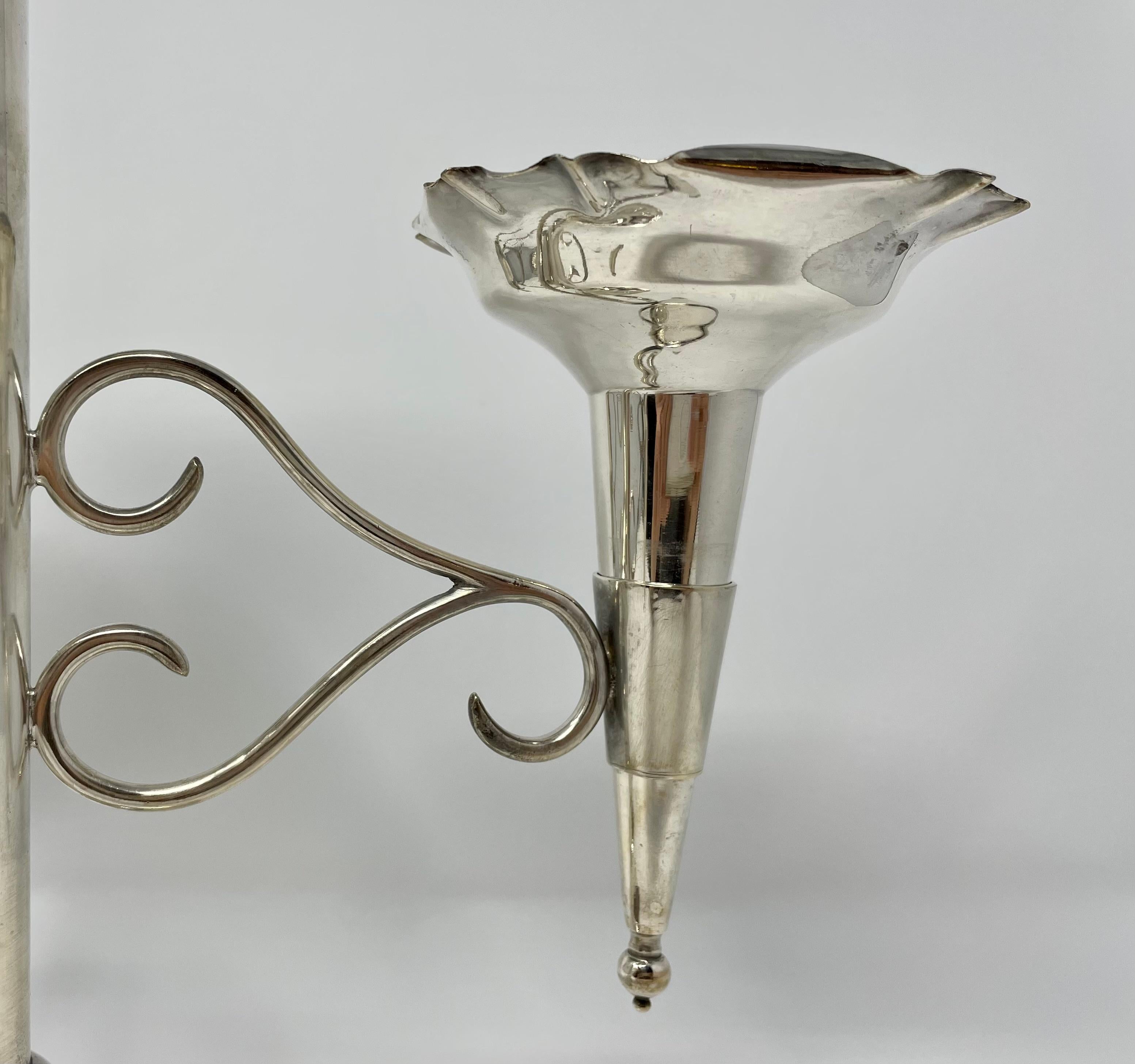 Antique English Silver Plated Floral Vase For Sale 1