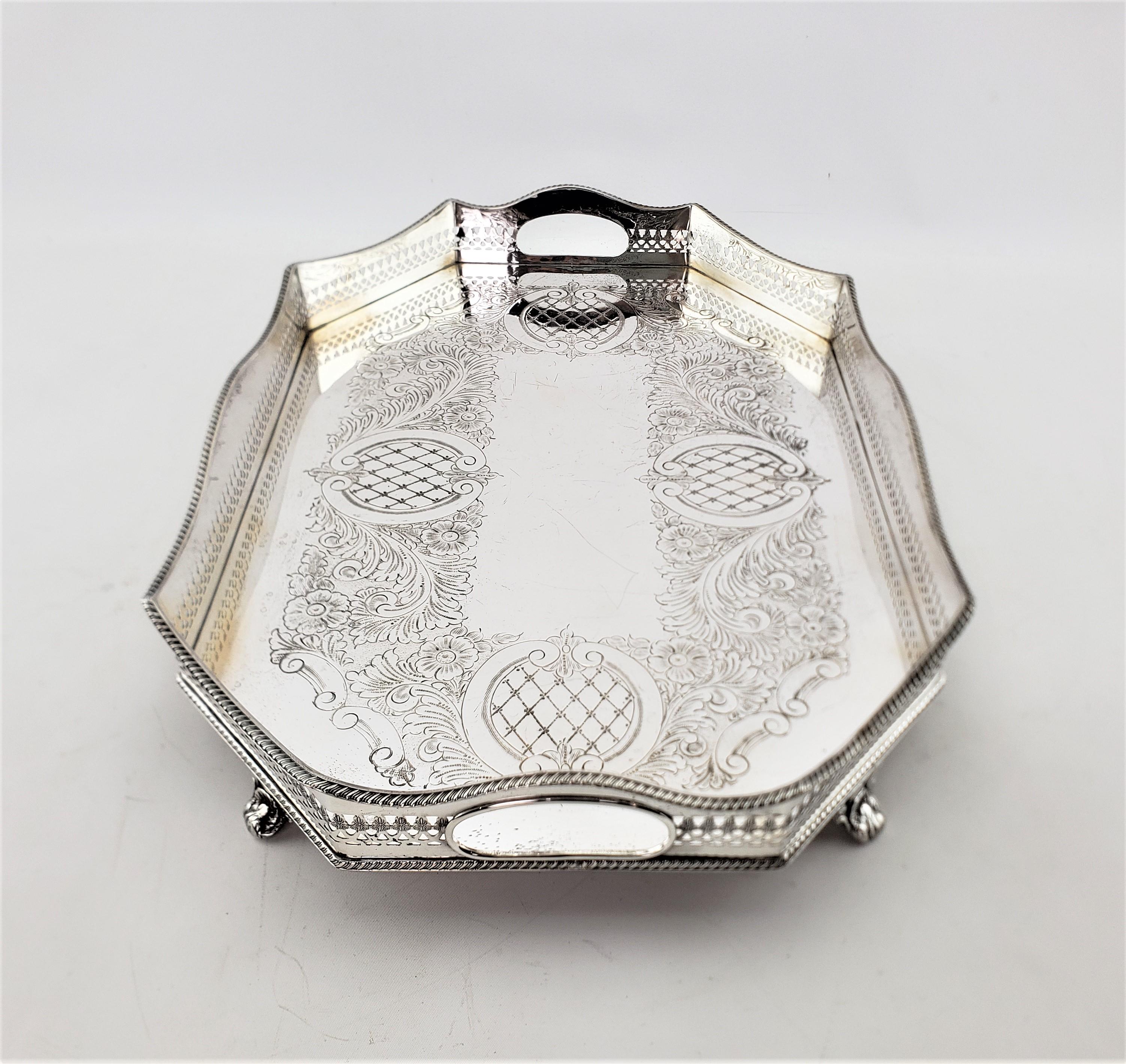 silver footed tray