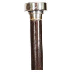 Antique English Silver Plated Handle Novelty Walking Stick Cane 19th Century