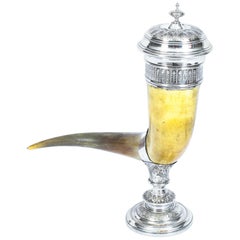 Used English Silver Plated Horn Cornucopia 19th Century