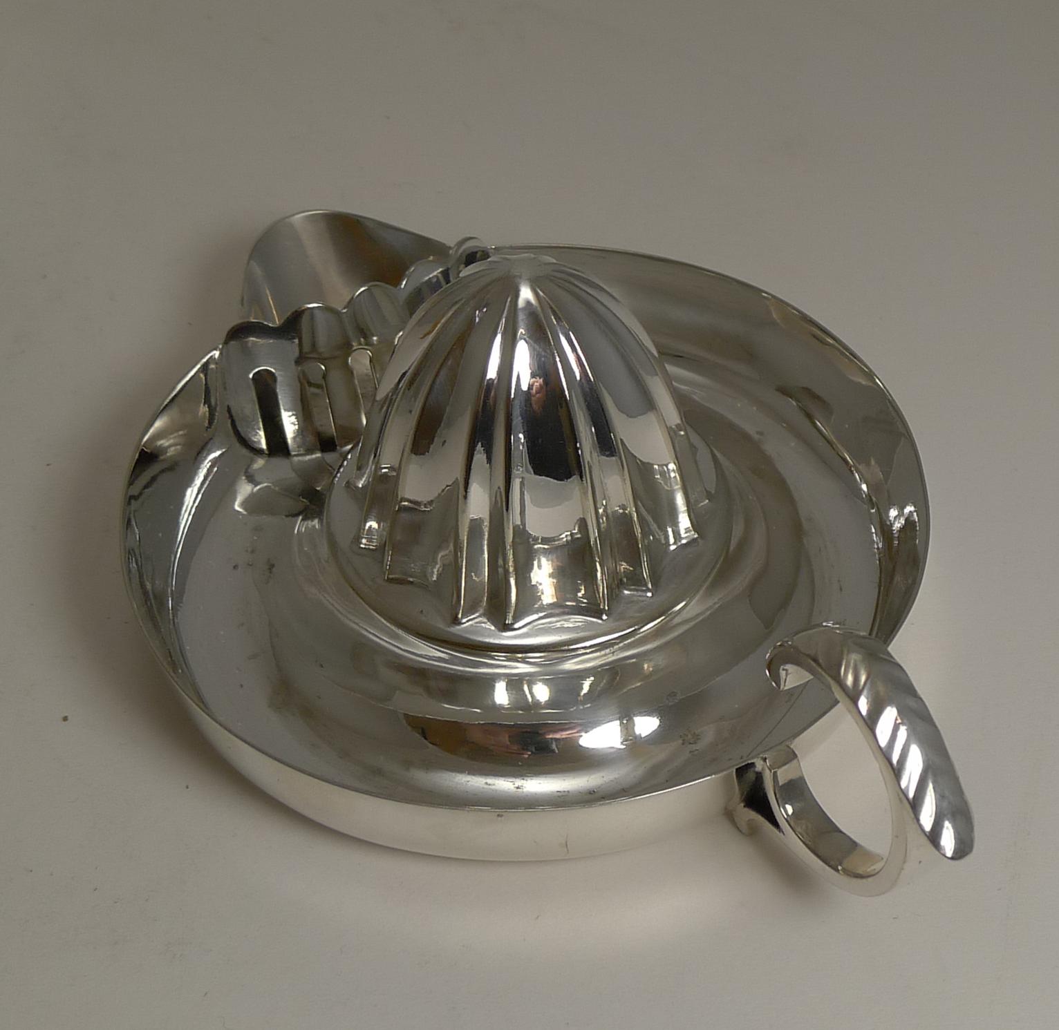 Edwardian Antique English Silver Plated Lemon Squeezer / Reamer by Daniel and Arter