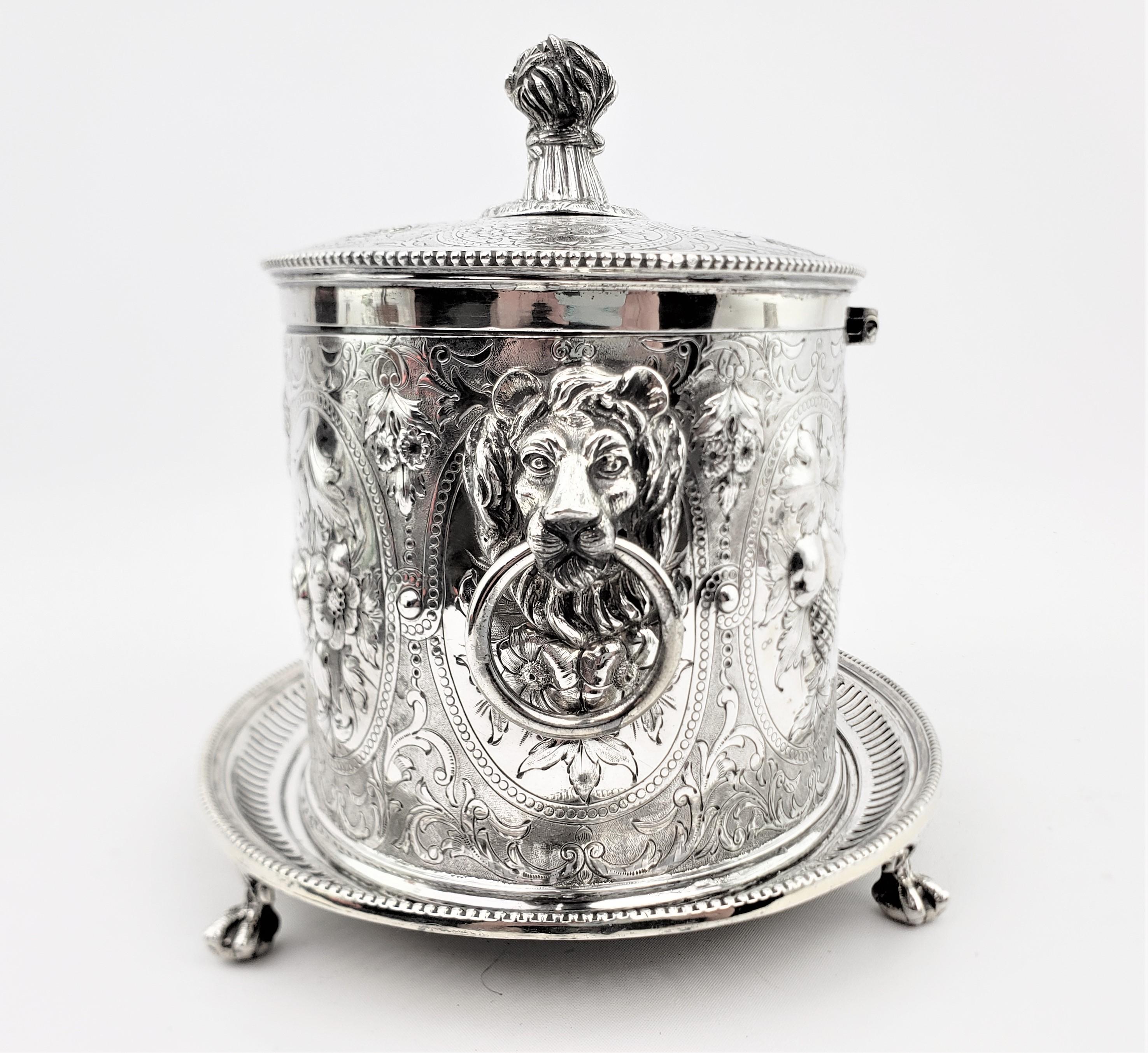 antique silver biscuit barrel