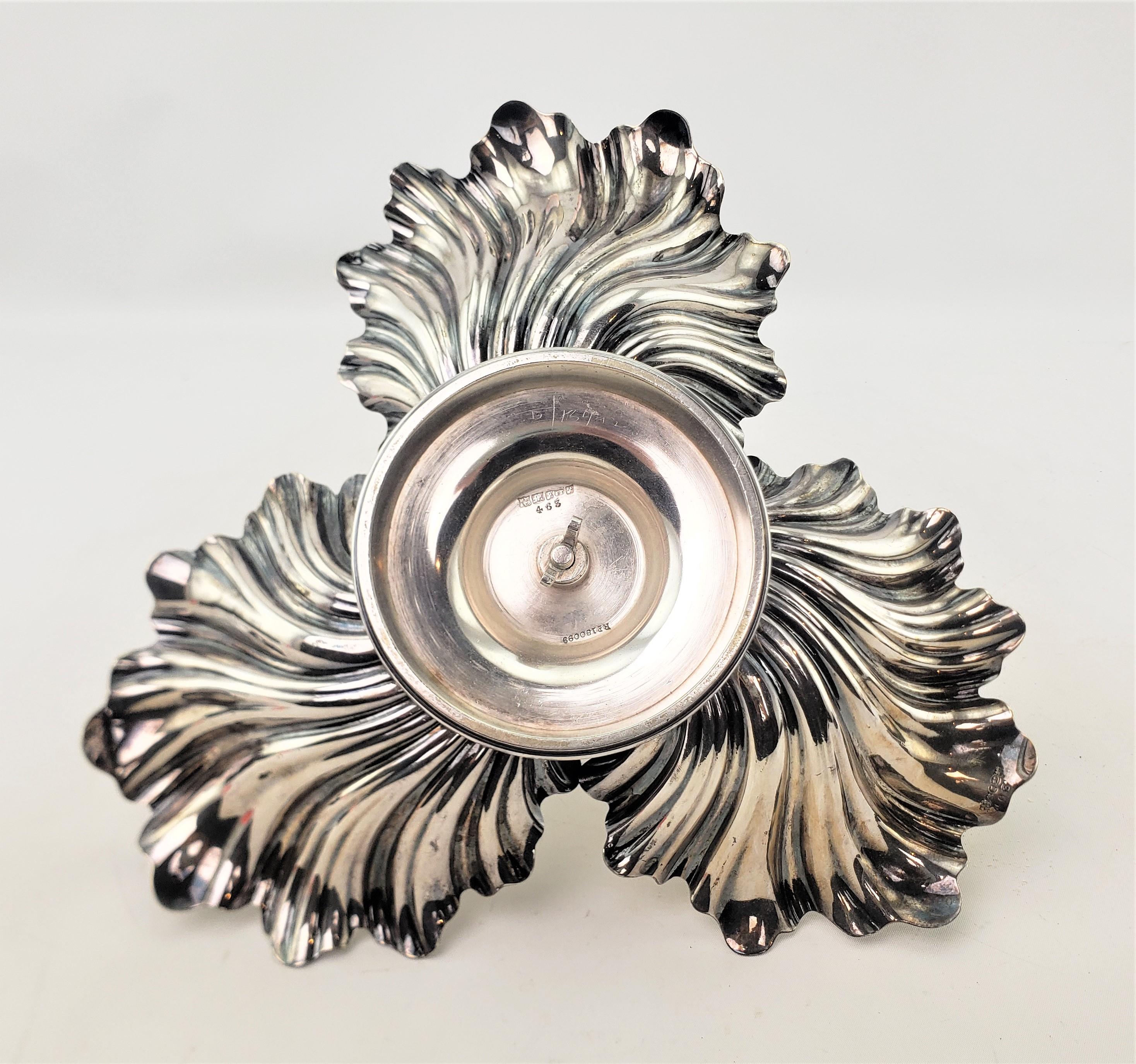 Antique English Silver Plated Partitioned Serving Bowl or Condiment Dish For Sale 5