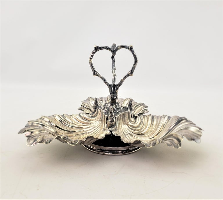 Antique English Silver Plated Partitioned Serving Bowl or Condiment Dish For Sale at 1stDibs