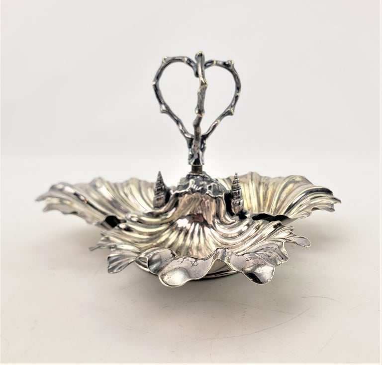 Antique English Silver Plated Partitioned Serving Bowl or Condiment Dish For Sale at 1stDibs