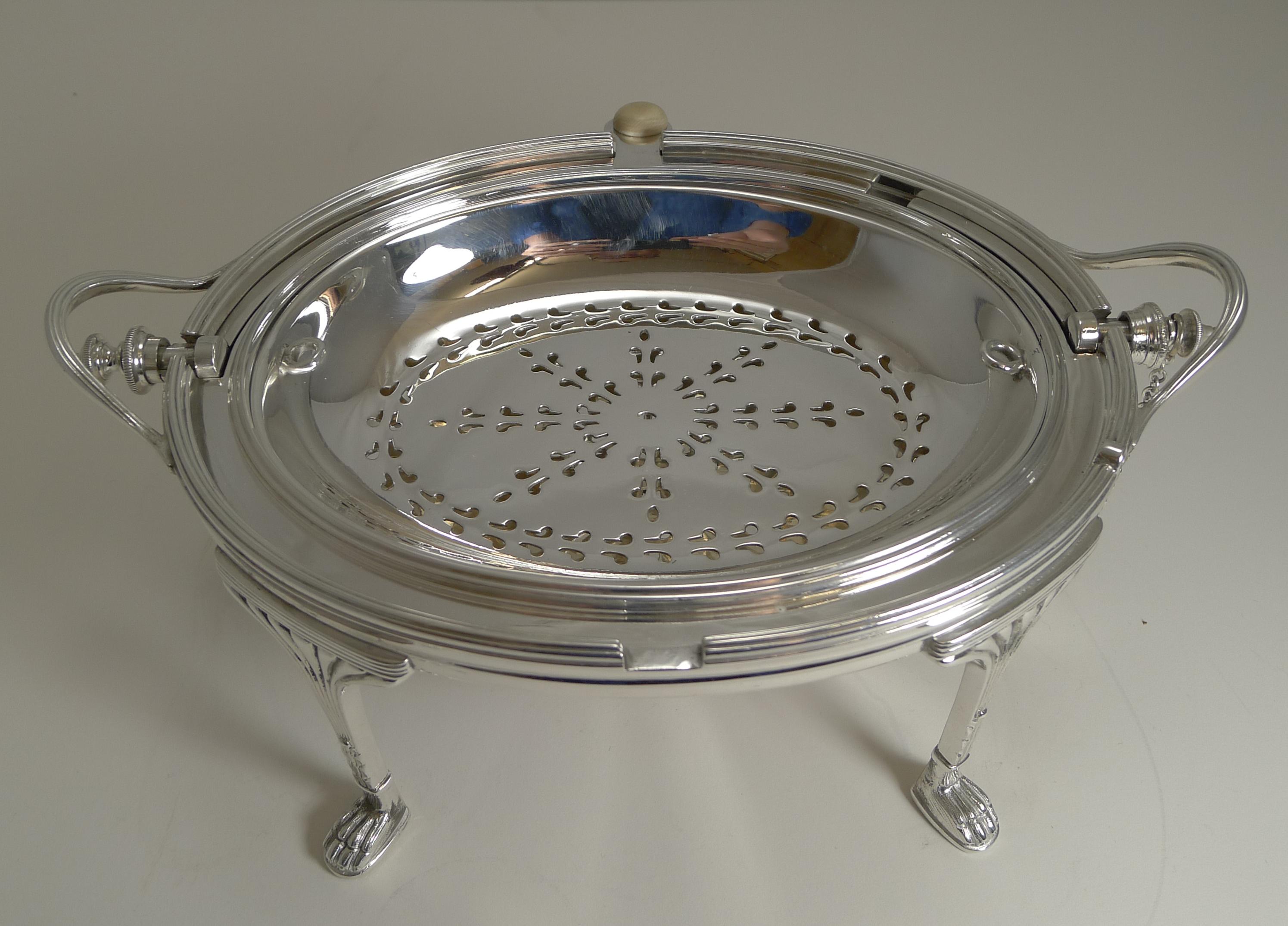 Antique English Silver Plated Revolving Breakfast / Serving Dish, Mappin & Webb 3