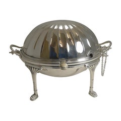 Used English Silver Plated Revolving Breakfast / Serving Dish, Mappin & Webb