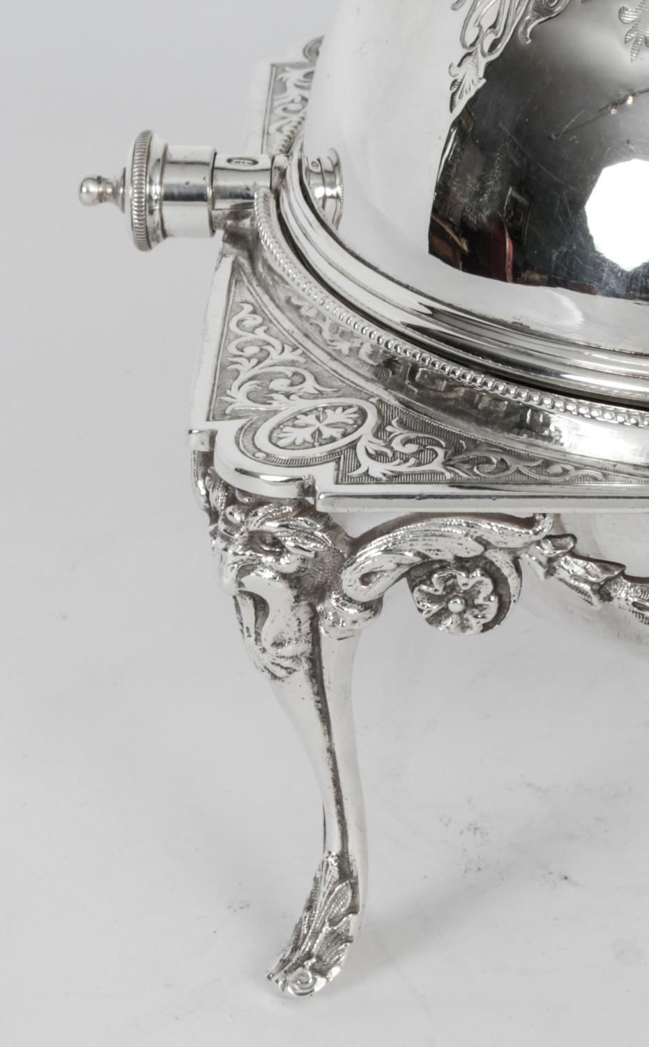 Antique English Silver Plated Roll Over Butter / Caviar Dish, 19th Century 7