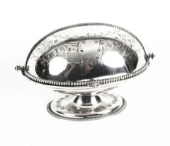 Antique English Silver Plated Roll Over Butter Dish, 19th Century