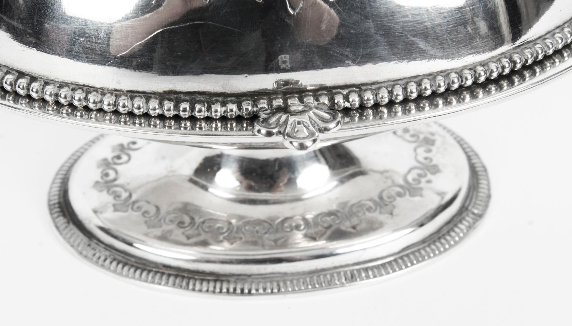 Late 19th Century Antique English Silver Plated Roll Over Butter Dish, 19th Century