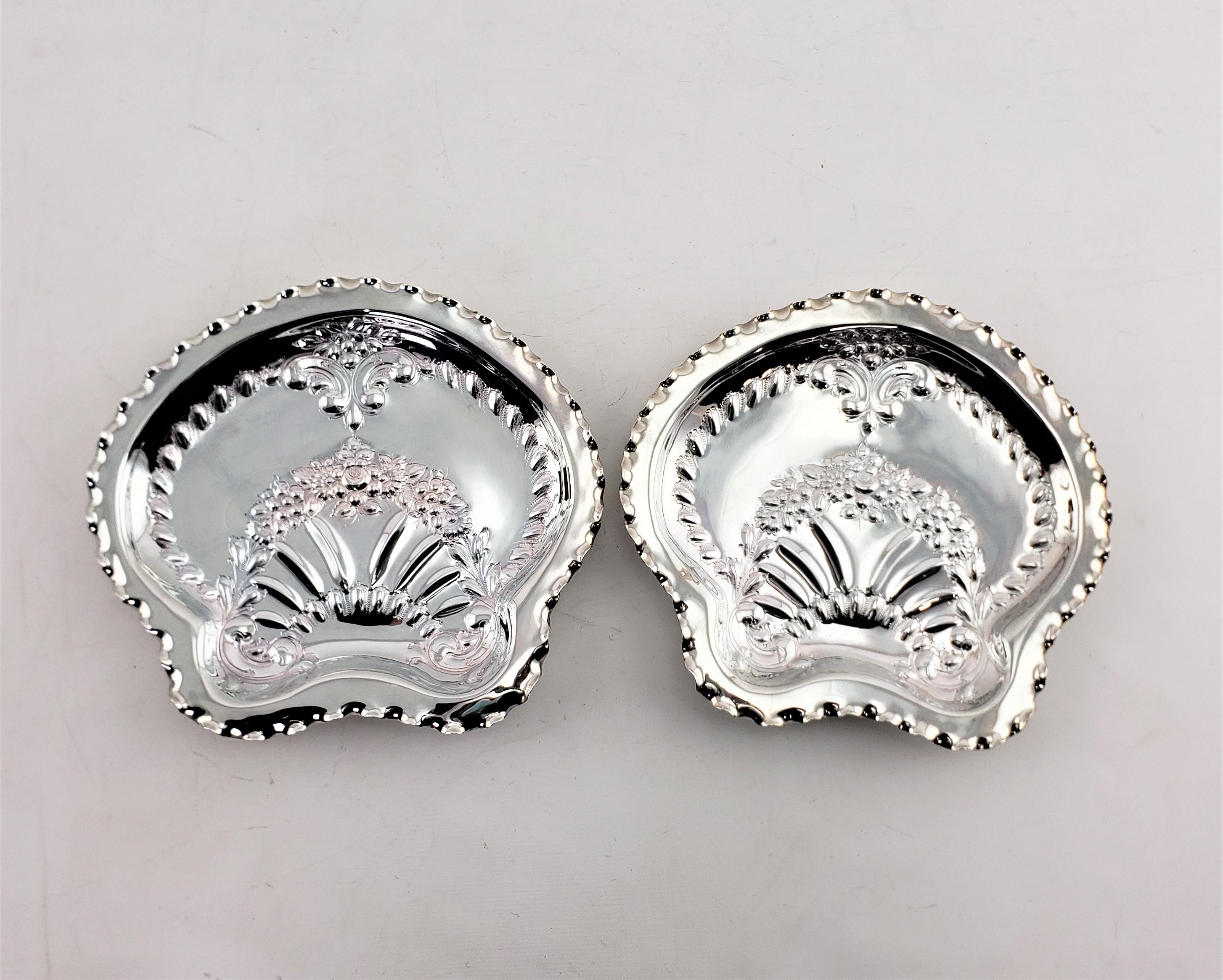 Antique English Silver Plated Strawberry Server Set with Figural Shell Dishes For Sale 5