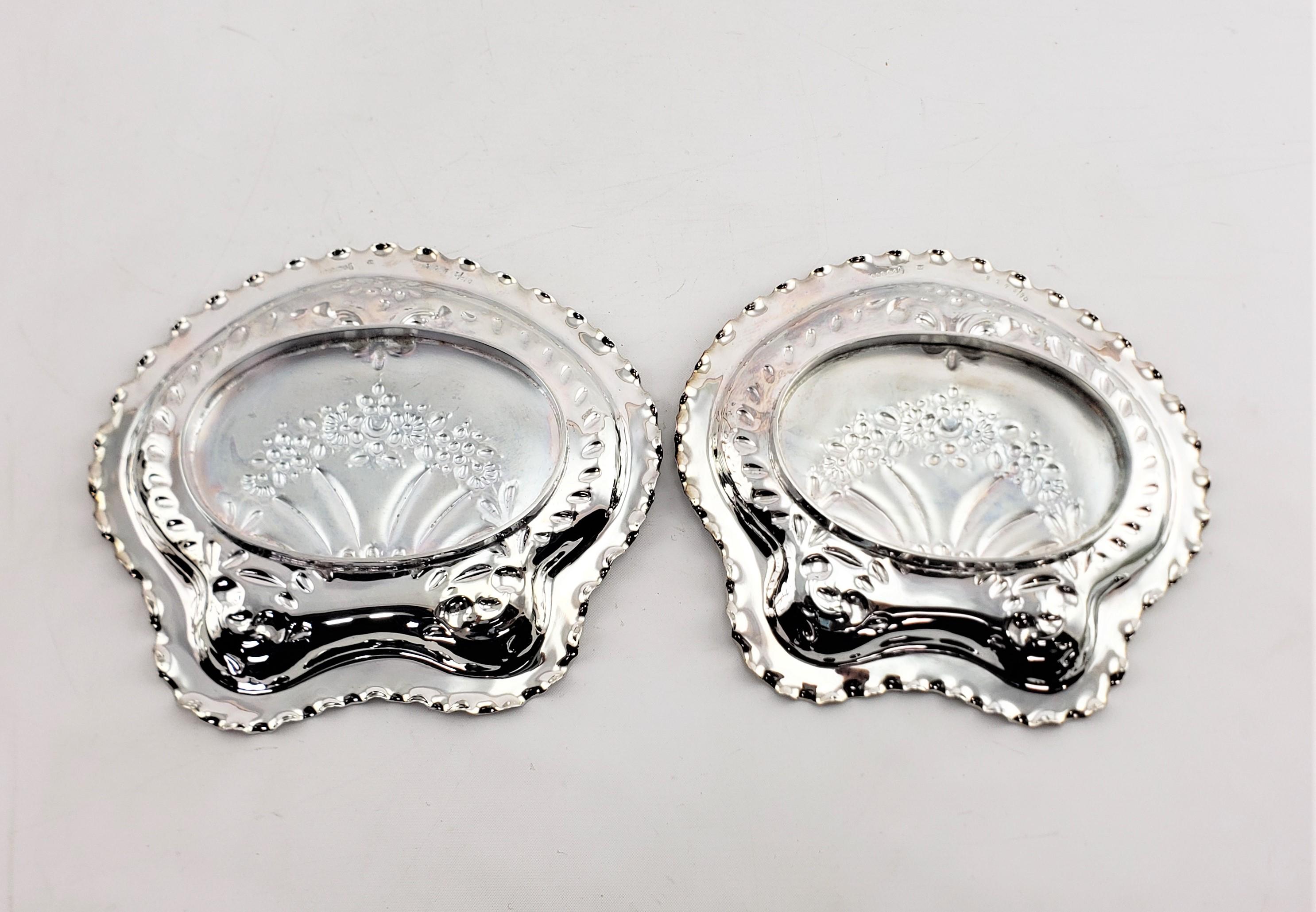 Antique English Silver Plated Strawberry Server Set with Figural Shell Dishes For Sale 6