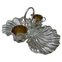Antique English Silver Plated Strawberry Set by Daniel Arter, c.1895