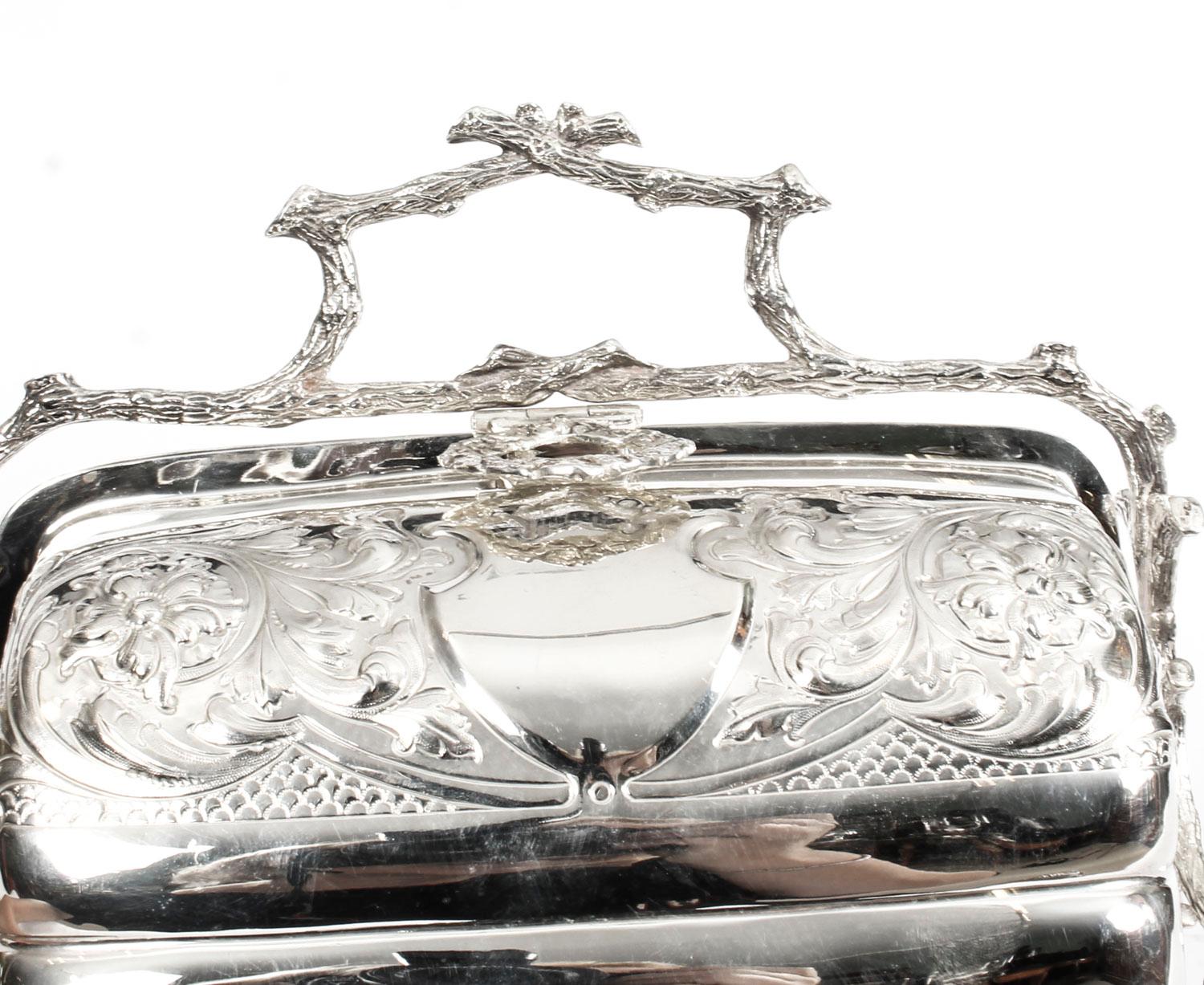 Antique English Silver Plated Sweets Biscuit Box Mappin & Webb, 19th Century 7