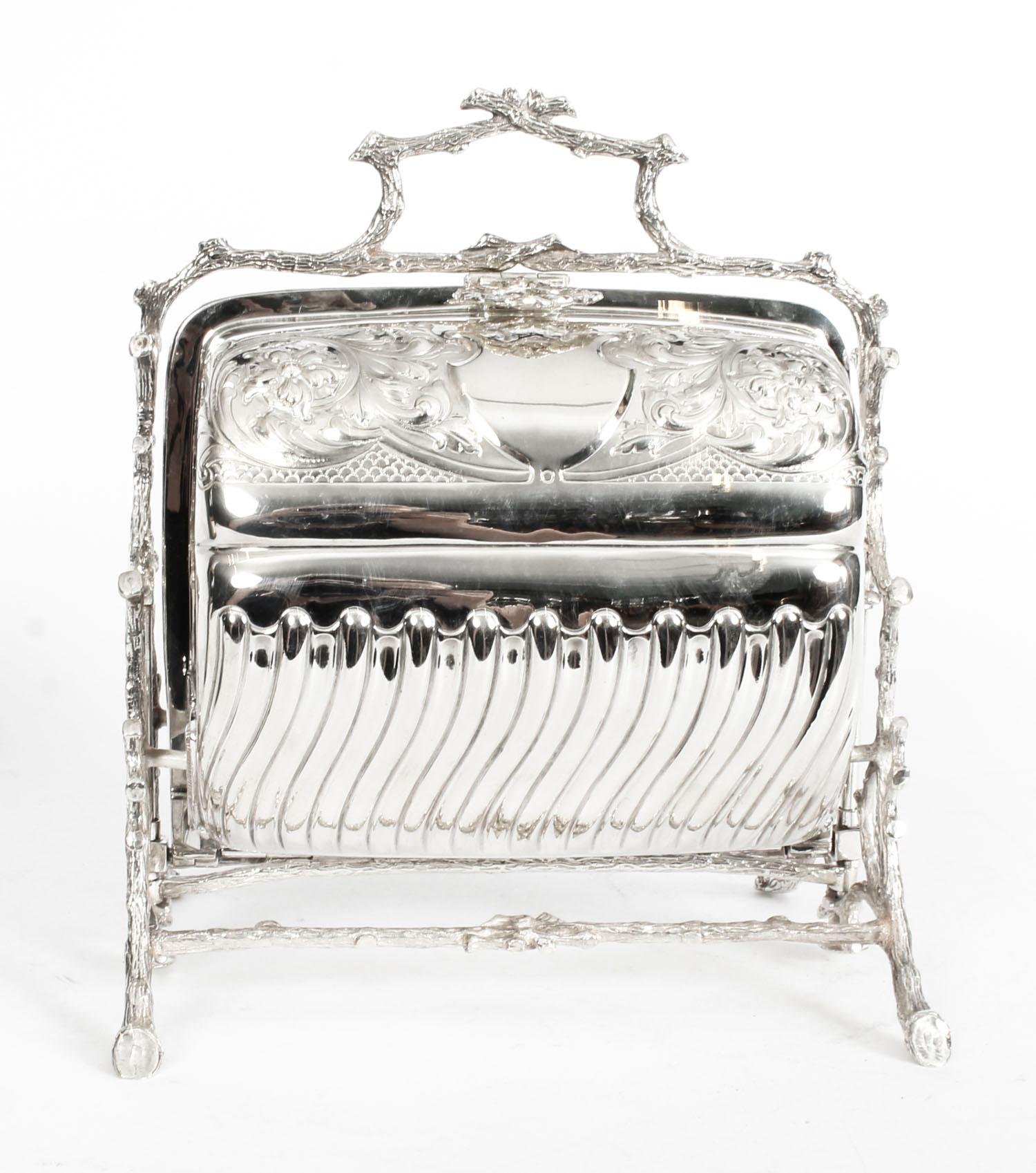 Antique English Silver Plated Sweets Biscuit Box Mappin & Webb, 19th Century 9