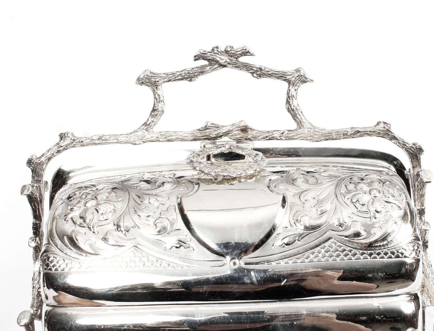 Late 19th Century Antique English Silver Plated Sweets Biscuit Box Mappin & Webb, 19th Century