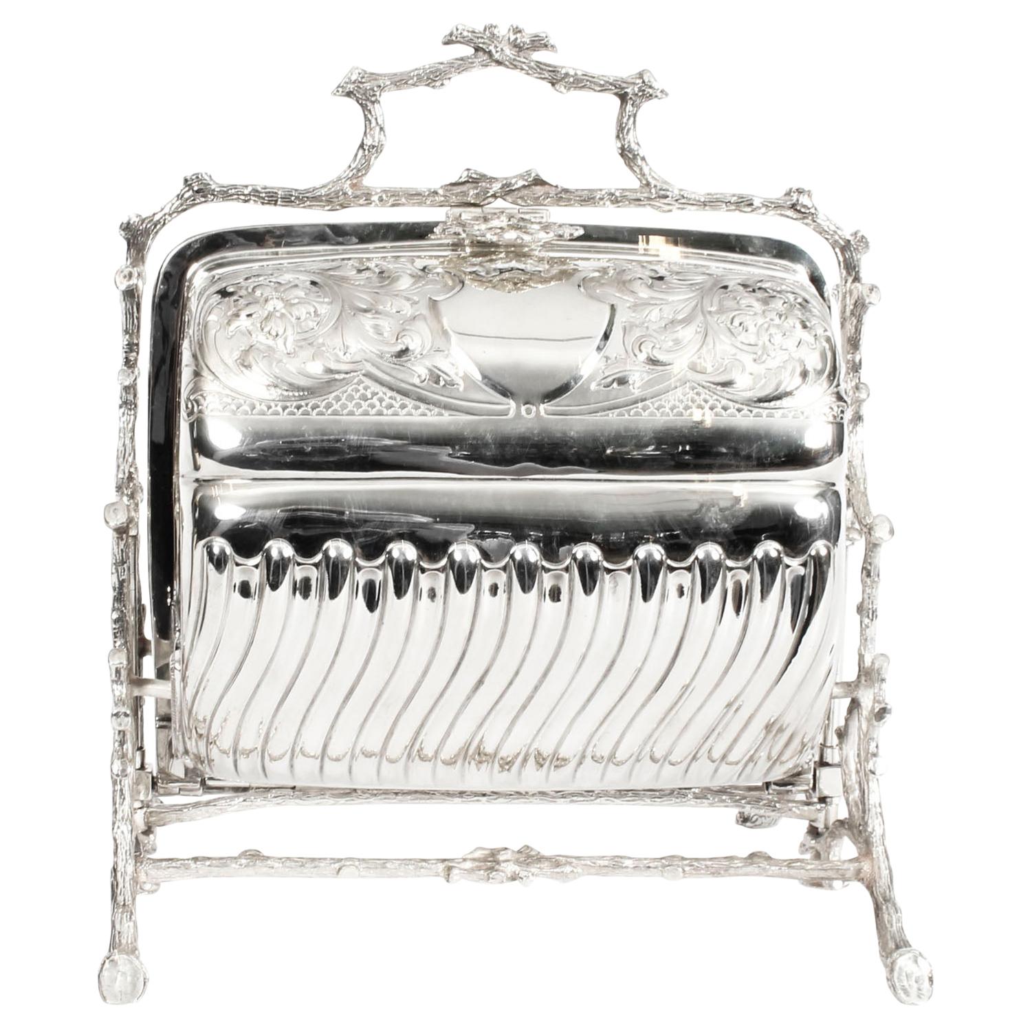 Antique English Silver Plated Sweets Biscuit Box Mappin & Webb, 19th Century