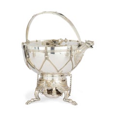 Antikes englisches versilbertes Tee-Kaffee-Set Jagdmusikanten Thomas Harwood Sons