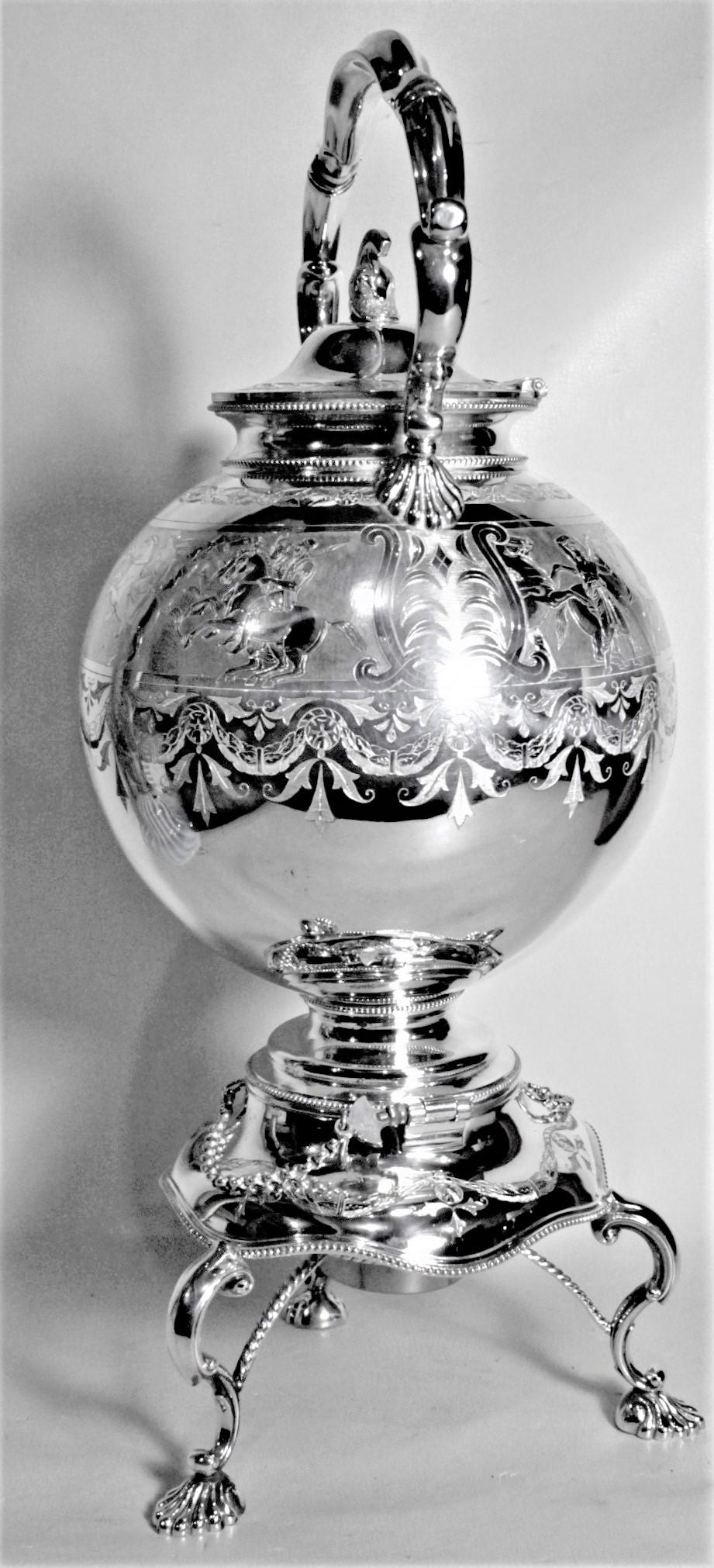 antique silver tilting teapot