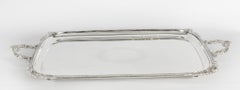 Antique English Silver Plated Twin Handled Tray Walker & Hall, 19th Century