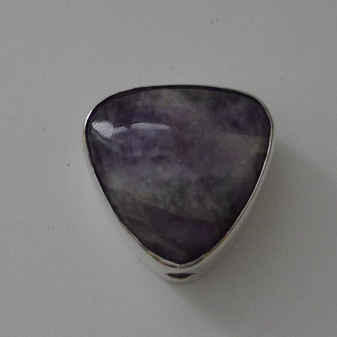 Argento 925 Antico portapillole inglese in argento / sterling e ametista - 1913 in vendita