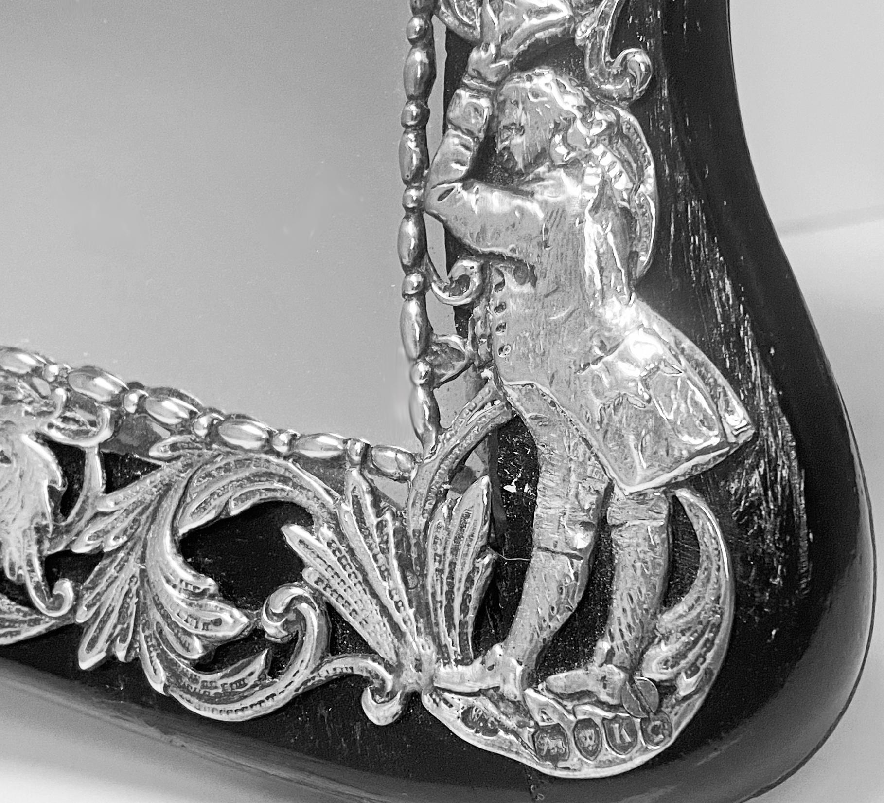 Antiker englischer Silber-Tischspiegel London 1885 William Comyns (Sterlingsilber) im Angebot