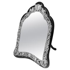 Antique Mirror inglese da tavolo in argento Londra 1885 William Comyns