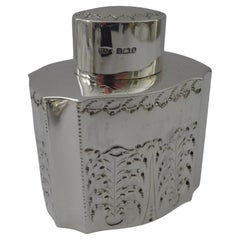 Antique English Silver Tea Caddy - Sheffield 1893 - Atkin Brothers